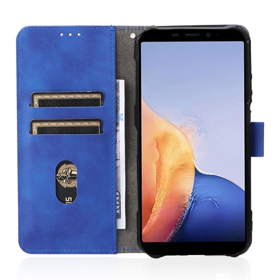 For Ulefone Armor X9 Skin Feel Magnetic Buckle Calf Texture PU Phone Case(Blue)