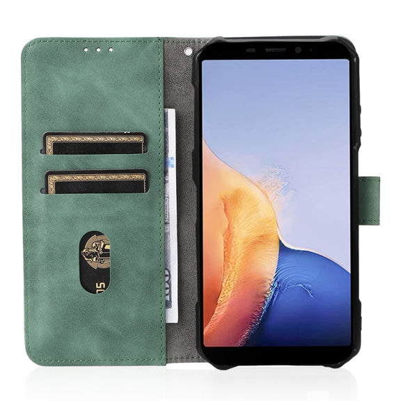 For Ulefone Armor X9 Skin Feel Magnetic Buckle Calf Texture PU Phone Case(Green)
