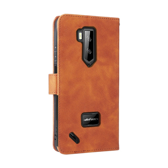 For Ulefone Armor X9 Skin Feel Magnetic Buckle Calf Texture PU Phone Case(Brown)