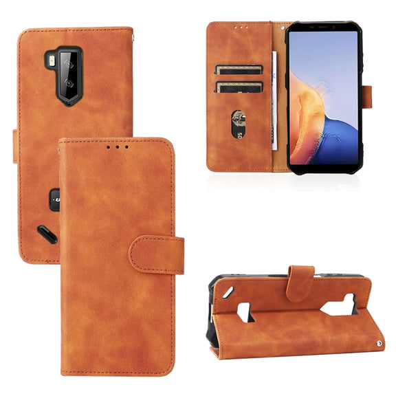For Ulefone Armor X9 Skin Feel Magnetic Buckle Calf Texture PU Phone Case(Brown)