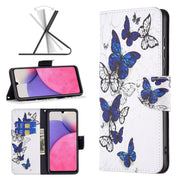 For Samsung Galaxy A33 5G Colored Drawing Leather Phone Case(Butterflies)