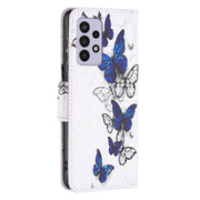 For Samsung Galaxy A33 5G Colored Drawing Leather Phone Case(Butterflies)