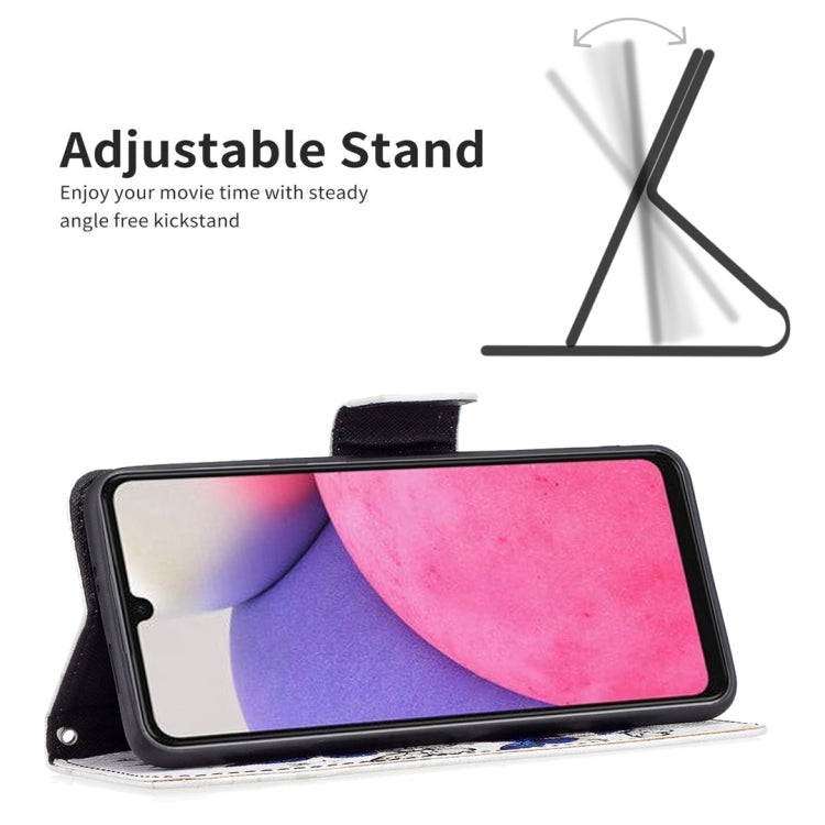 For Samsung Galaxy A33 5G Colored Drawing Leather Phone Case(Butterflies)