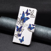 For Samsung Galaxy A33 5G Colored Drawing Leather Phone Case(Butterflies)