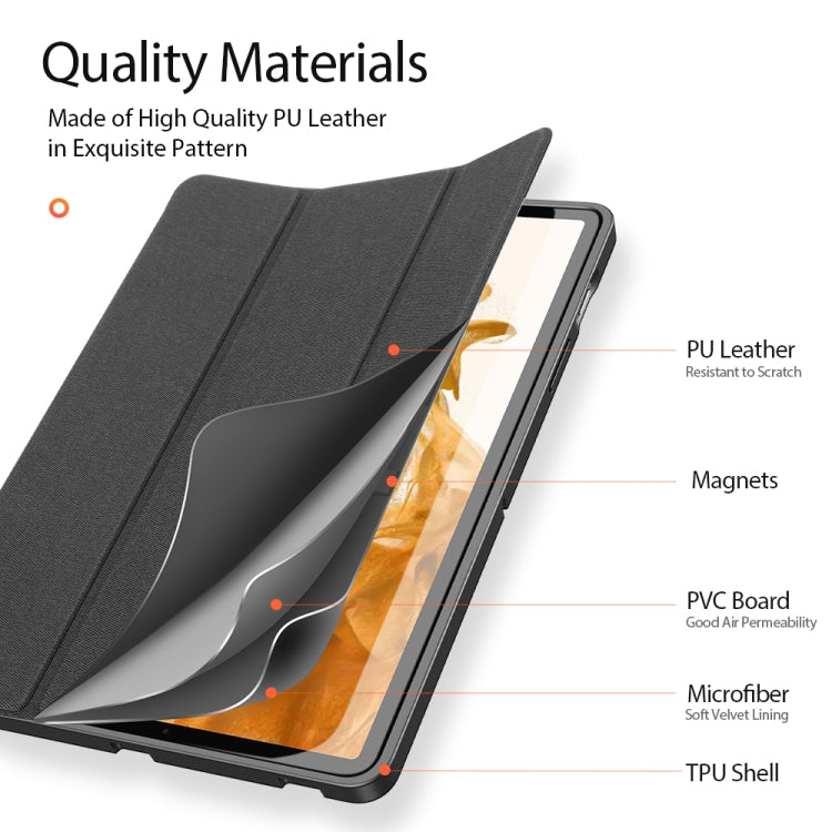 For Samsung Galaxy Tab S8 / Galaxy Tab S7 DUX DUCIS Domo Series Magnetic PU Leather Tablet Case(Black)