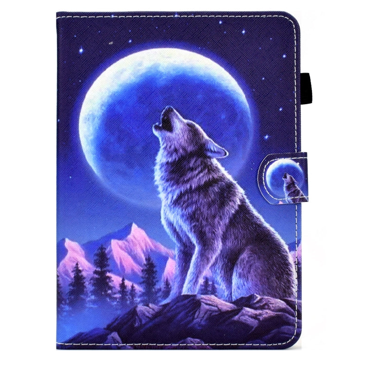 For Amazon Kindle Paperwhite 5 Sewing Pen Slot Leather Tablet Case(Night Wolf)