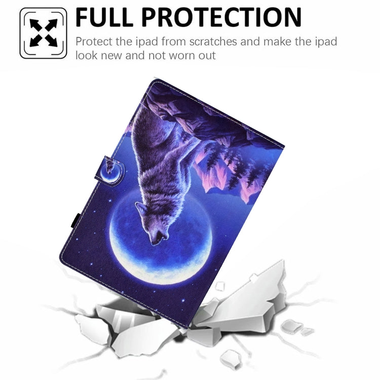For Amazon Kindle Paperwhite 5 Sewing Pen Slot Leather Tablet Case(Night Wolf)