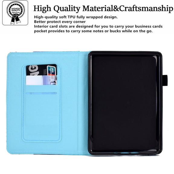 For Amazon Kindle Paperwhite 5 Sewing Pen Slot Leather Tablet Case(Night Wolf)
