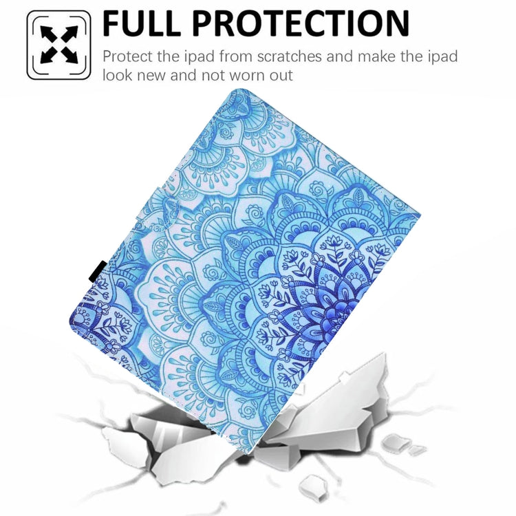For 10 inch Tablet Electric Pressed TPU Leather Tablet Case(Green Flower)