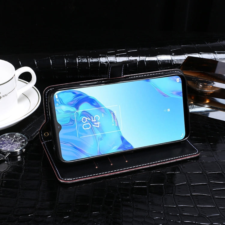 For TCL 20B idewei Crocodile Texture Horizontal Flip Leather Phone Case(Dark Blue)