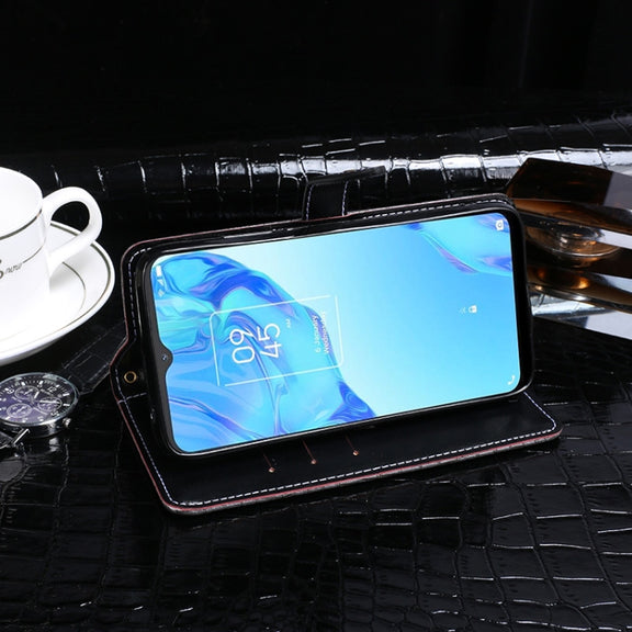 For TCL 20B idewei Crocodile Texture Horizontal Flip Leather Phone Case(Black)