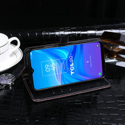 For TCL 20Y idewei Crocodile Texture Horizontal Flip Leather Phone Case(Black)