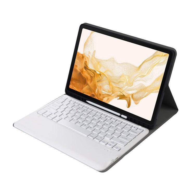 A800B Split Bluetooth Keyboard Leather Case with Holder & Pen Slot For Samsung Galaxy Tab S8+ X800(Gold)