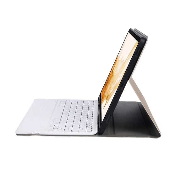 A800B Split Bluetooth Keyboard Leather Case with Holder & Pen Slot For Samsung Galaxy Tab S8+ X800(Gold)