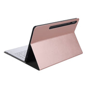 A800B Split Bluetooth Keyboard Leather Case with Holder & Pen Slot For Samsung Galaxy Tab S8+ X800(Rose Gold)