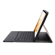 A800B-A Split Bluetooth Keyboard Leather Case with Holder & Pen Slot & Touchpad For Samsung Galaxy Tab S8+ X800(Gold)