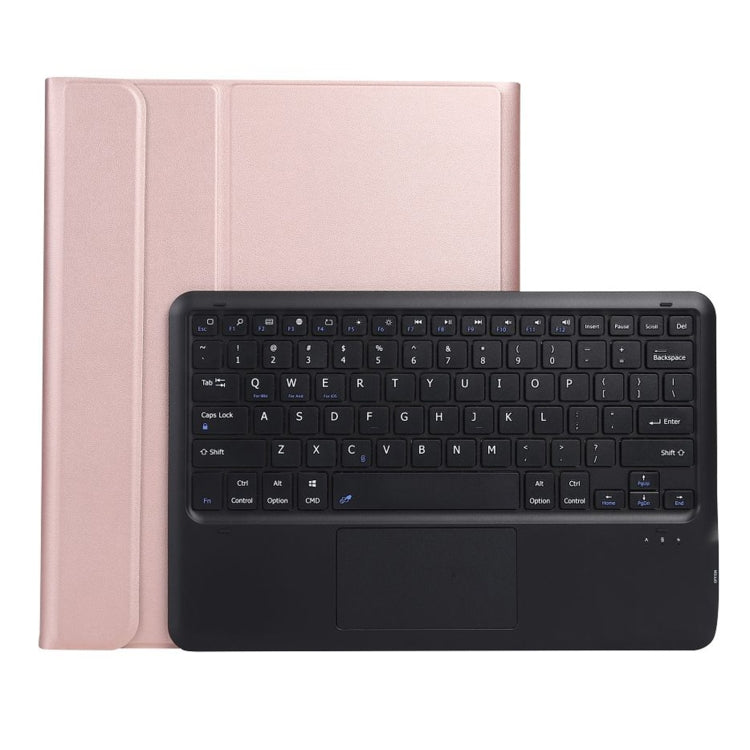 A800B-A Split Bluetooth Keyboard Leather Case with Holder & Pen Slot & Touchpad For Samsung Galaxy Tab S8+ X800(Rose Gold)
