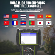 JDiag M100 PRO Intelligent Motorcycle Electronic Fuel Injection System Diagnostic Instrument, Fully Equipped Version(Black)