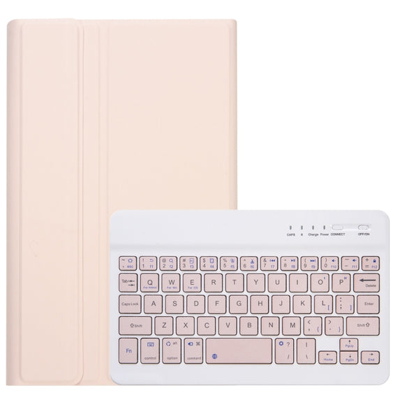 A220 Candy Color TPU Detachable Bluetooth Keyboard Leather Case with Bracket For Samsung Galaxy Tab A7 Lite 8.7 T220 / T225(Pink)