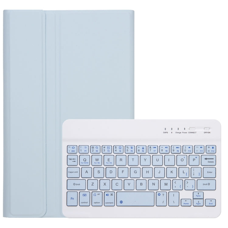 A220 Candy Color TPU Detachable Bluetooth Keyboard Leather Case with Bracket For Samsung Galaxy Tab A7 Lite 8.7 T220 / T225(White Ice Orchid)
