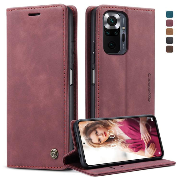 For Samsung Galaxy S22 Ultra 5G CaseMe 013 Multifunctional Leather Phone Case(Wine Red)