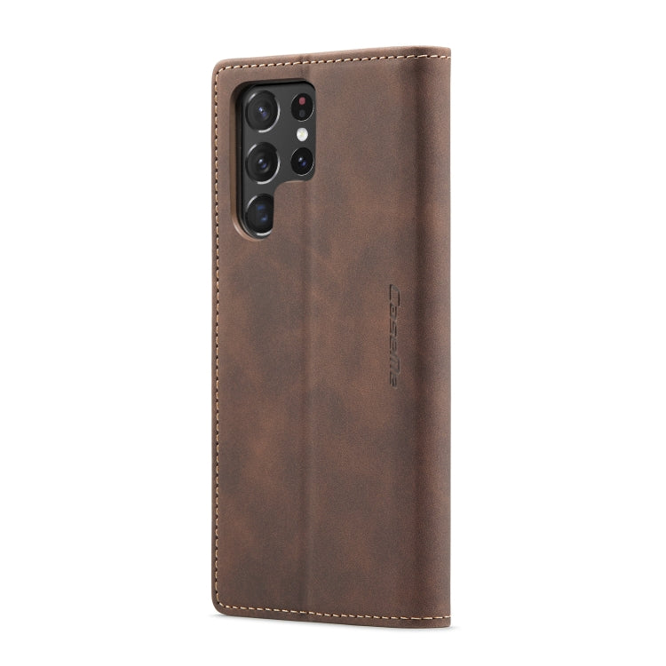 For Samsung Galaxy S22 Ultra 5G CaseMe 013 Multifunctional Leather Phone Case(Coffee)