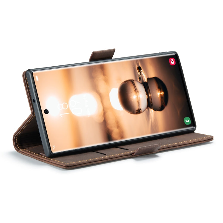 For Samsung Galaxy S22 Ultra 5G CaseMe 013 Multifunctional Leather Phone Case(Coffee)