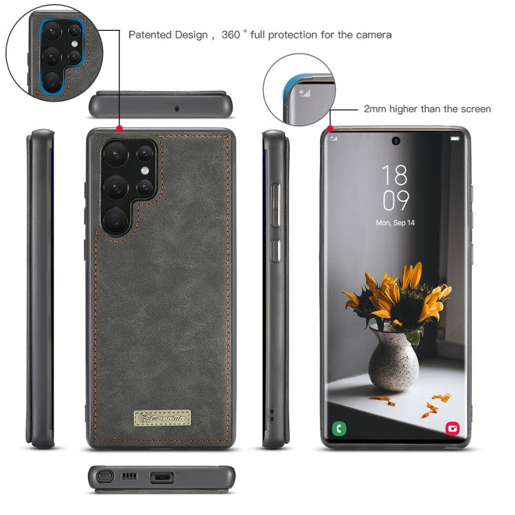 For Samsung Galaxy S22 Ultra 5G CaseMe-007 Detachable Multifunctional Leather Phone Case(Black)