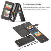 For Samsung Galaxy S22 Ultra 5G CaseMe-007 Detachable Multifunctional Leather Phone Case(Black)