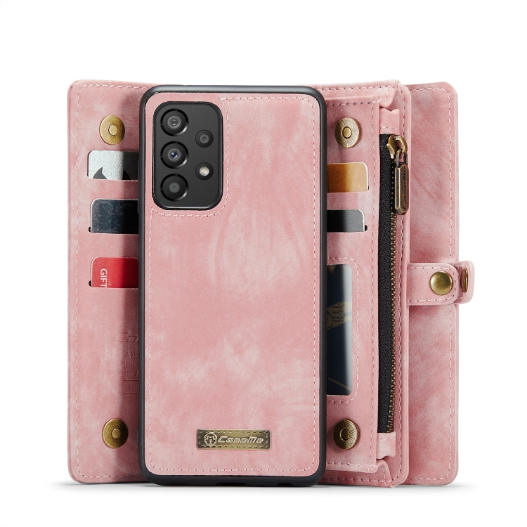 For Samsung Galaxy A33 5G CaseMe-008 Detachable Multifunctional Horizontal Flip Leather Case (Pink)