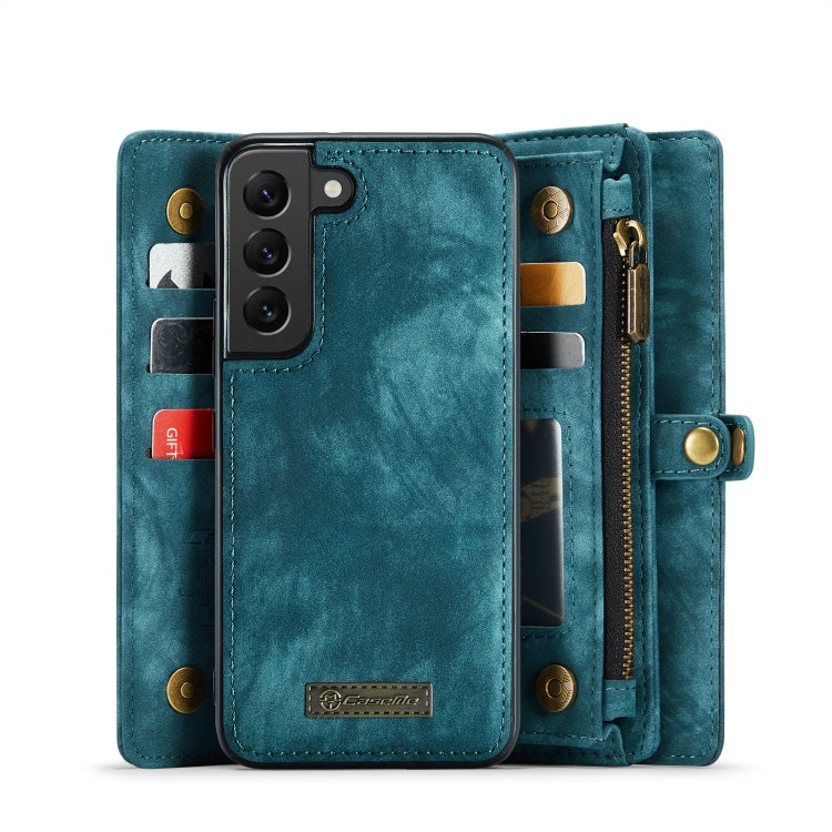 For Samsung Galaxy S22 5G CaseMe-008 Detachable Multifunctional Horizontal Flip Leather Case(Green)