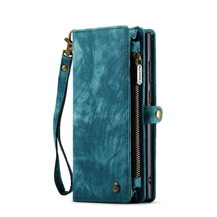 For Samsung Galaxy S22 Ultra 5G CaseMe-008 Detachable Multifunctional Horizontal Flip Leather Case(Green)