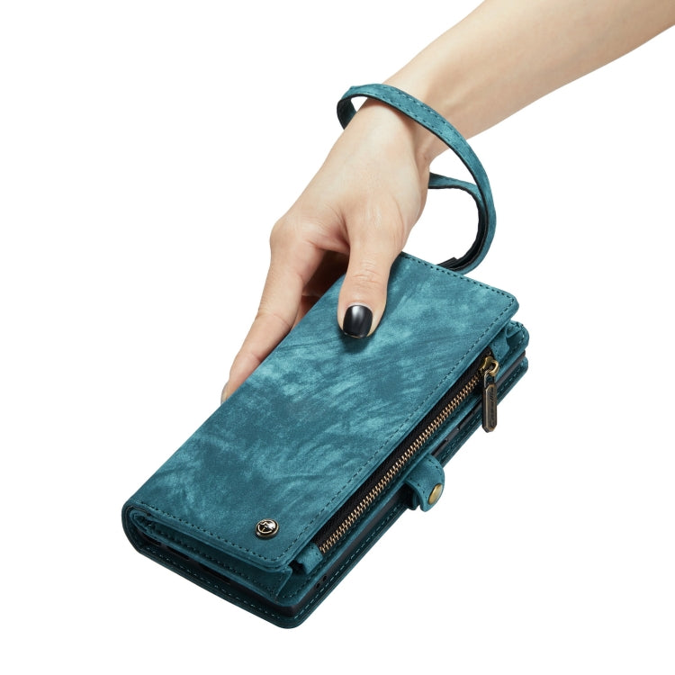For Samsung Galaxy S22 Ultra 5G CaseMe-008 Detachable Multifunctional Horizontal Flip Leather Case(Green)