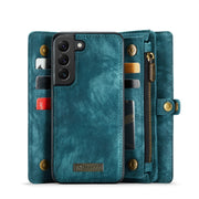 For Samsung Galaxy S22+ 5G CaseMe-008 Detachable Multifunctional Horizontal Flip Leather Case(Green)