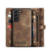 For Samsung Galaxy S22+ 5G CaseMe-008 Detachable Multifunctional Horizontal Flip Leather Case(Brown)