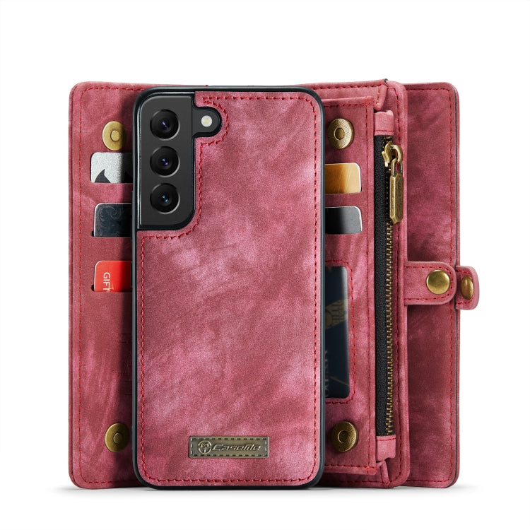 For Samsung Galaxy S22+ 5G CaseMe-008 Detachable Multifunctional Horizontal Flip Leather Case(Red)