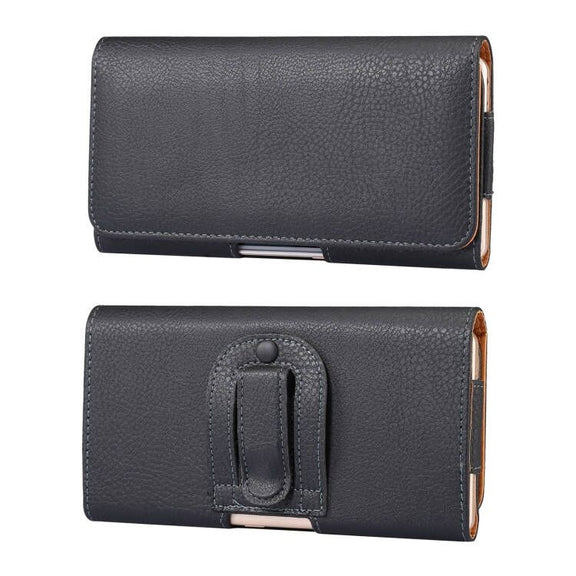 Litchi Texture Waist Hanging Phone Case For 6.7-6.9 inch Phone(Black)