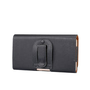 Litchi Texture Waist Hanging Phone Case For 6.7-6.9 inch Phone(Black)