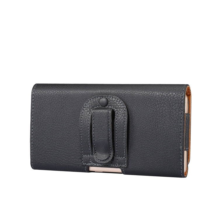 Litchi Texture Waist Hanging Phone Case For 6.7-6.9 inch Phone(Black)