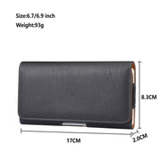 Litchi Texture Waist Hanging Phone Case For 6.7-6.9 inch Phone(Black)