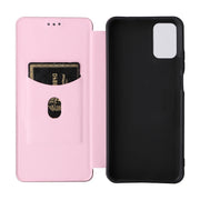 For Ulefone Note 12P Carbon Fiber Texture Horizontal Flip PU Phone Case(Pink)