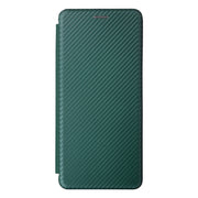 For Ulefone Note 12P Carbon Fiber Texture Horizontal Flip PU Phone Case(Green)