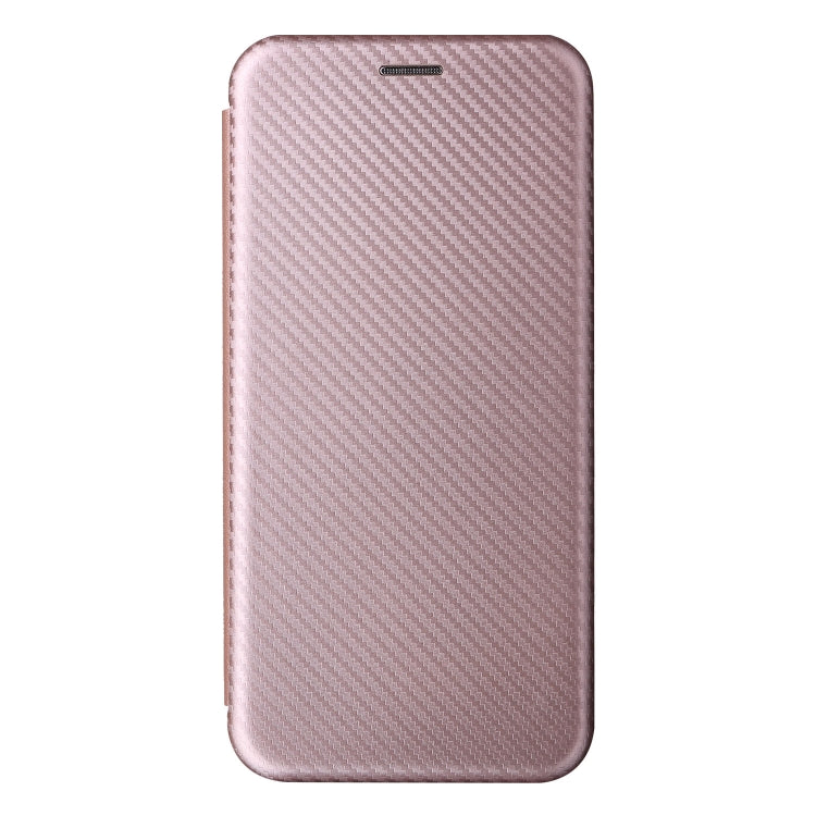 For Blackview A55 Carbon Fiber Texture Horizontal Flip PU Phone Case(Pink)