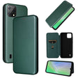 For Blackview A55 Carbon Fiber Texture Horizontal Flip PU Phone Case(Green) - More Brand by PMC TechLife | Online Shopping South Africa | PMC TechLife | Buy Now Pay Later Mobicred