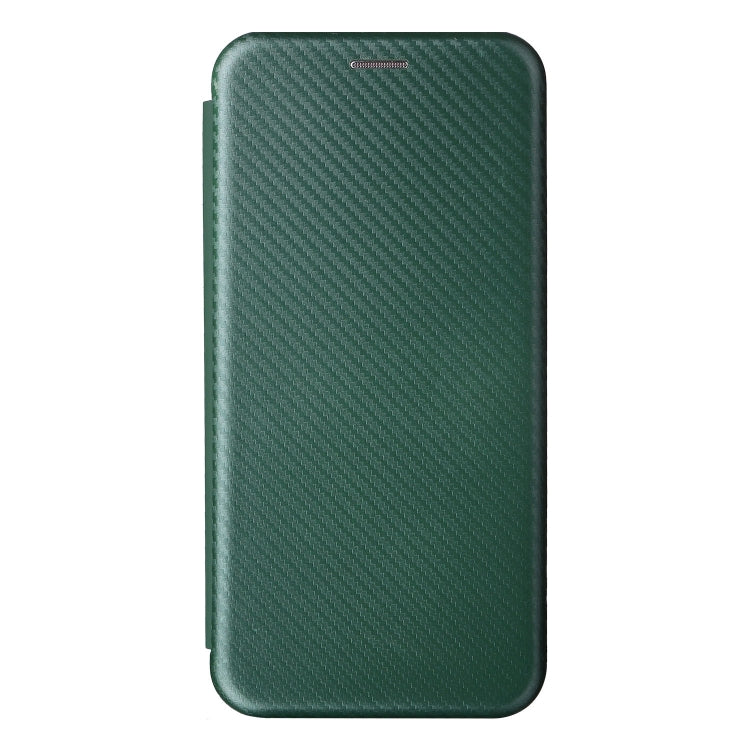 For Blackview A55 Carbon Fiber Texture Horizontal Flip PU Phone Case(Green)