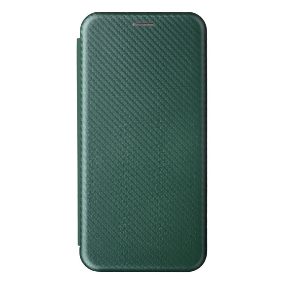 For Blackview A55 Carbon Fiber Texture Horizontal Flip PU Phone Case(Green)