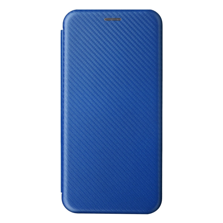 For Blackview A55 Carbon Fiber Texture Horizontal Flip PU Phone Case(Blue)