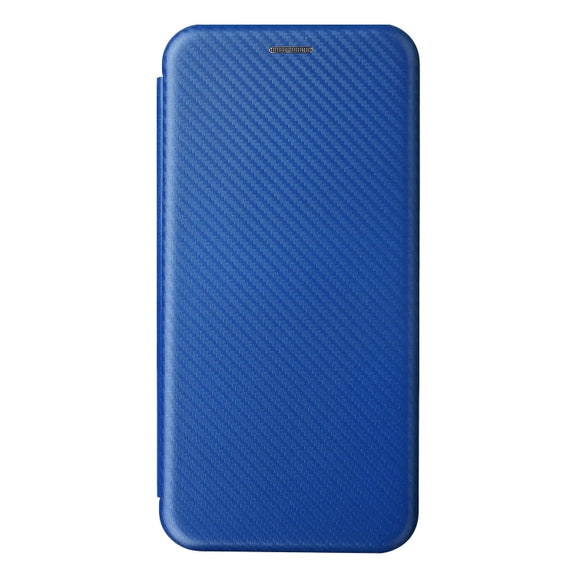 For Blackview A55 Carbon Fiber Texture Horizontal Flip PU Phone Case(Blue)