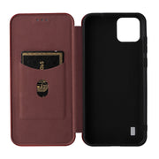For Blackview A55 Carbon Fiber Texture Horizontal Flip PU Phone Case(Brown)