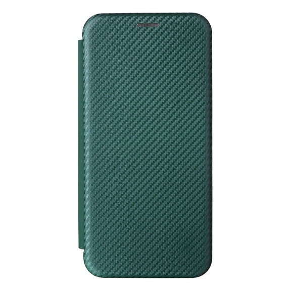 For Ulefone Note 13P Carbon Fiber Texture Horizontal Flip PU Phone Case(Green)